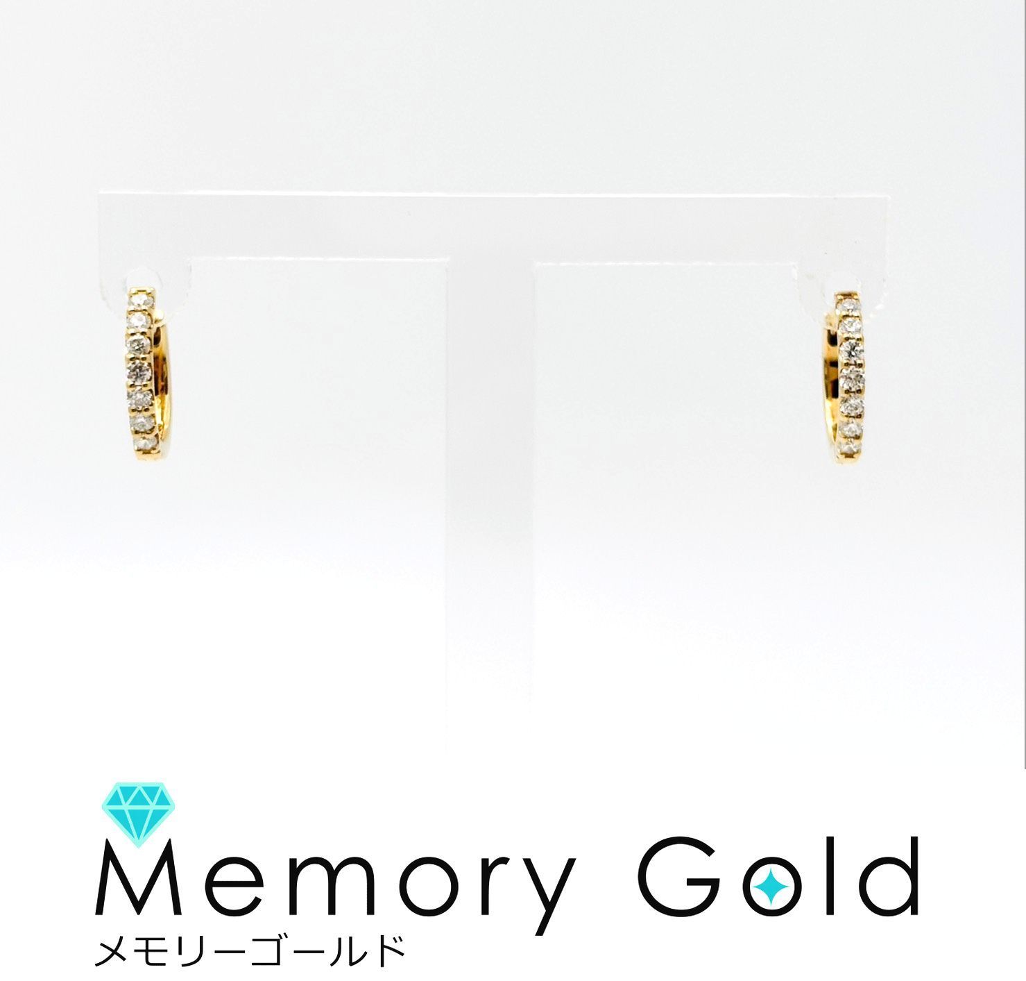 STAR JEWELRY スタージュエリー K 18 YG ダイヤモンド クリック ミニ フープ ピアス 片耳0 09 ct 両耳0 シングルピアス セット 24632