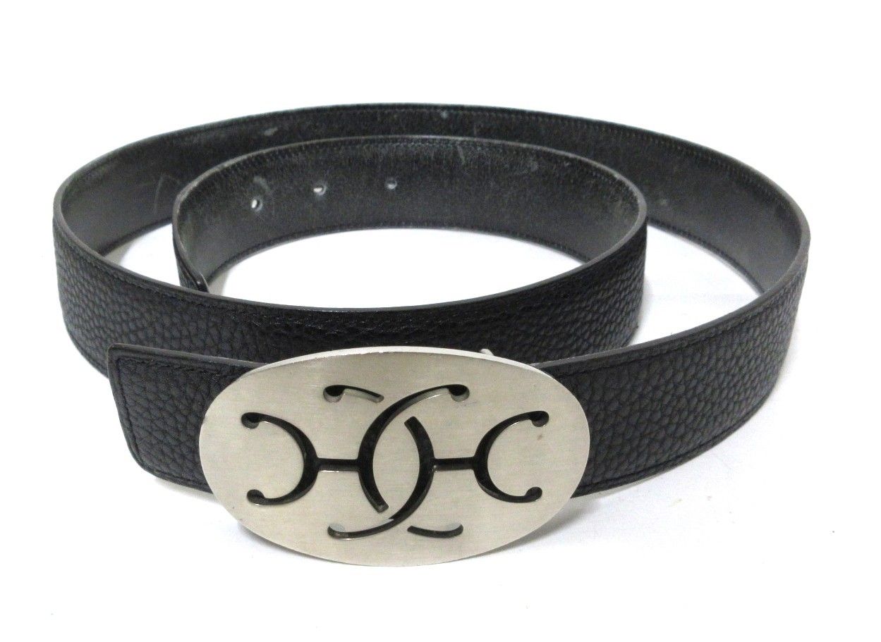 HERMES エルメス ダブルH ベルト ブラック シルバー メンズベルト