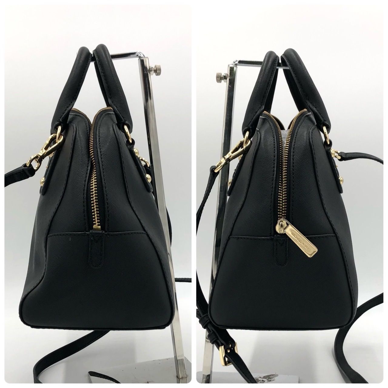 MICHAEL KORS 黒 レザーハンドバッグ MICHAEL KORS ハンドバッグ 黒 レザー 2way