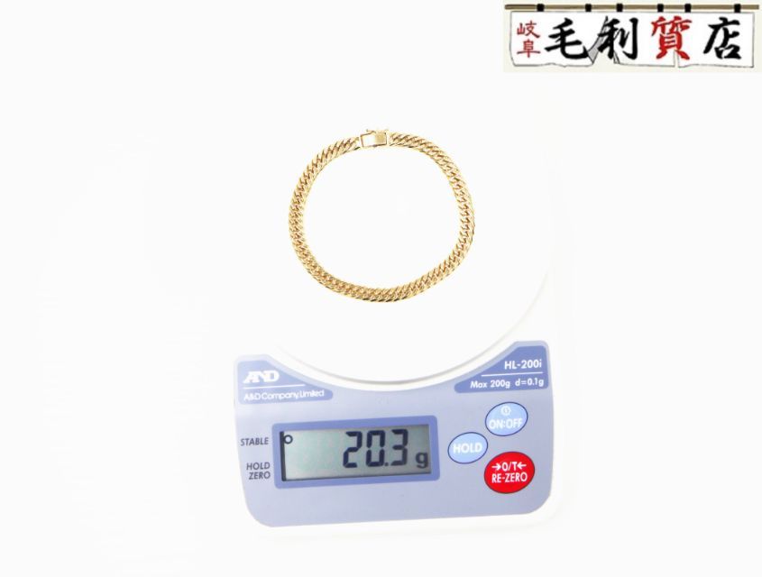 K 18 キヘイ 喜平 ブレスレット 6面ダブル 20.3 g 6メンダブル 18金 イエローゴールド 750 YG ジュエリー