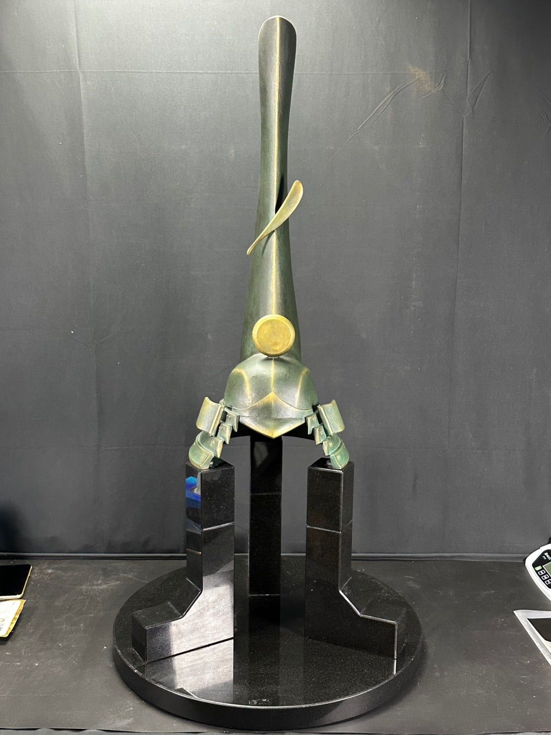 幽玄 コレクター買取品 内閣総理大臣賞受賞 彫刻家 柴田鋼造作 風日 直筆保証書付 銘付