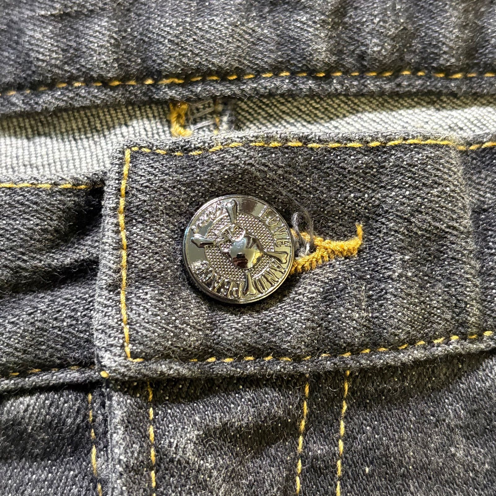 ロエン ROEN ダメージ ブラック ジーンズ スカル刺繍 30インチ 【公式 
