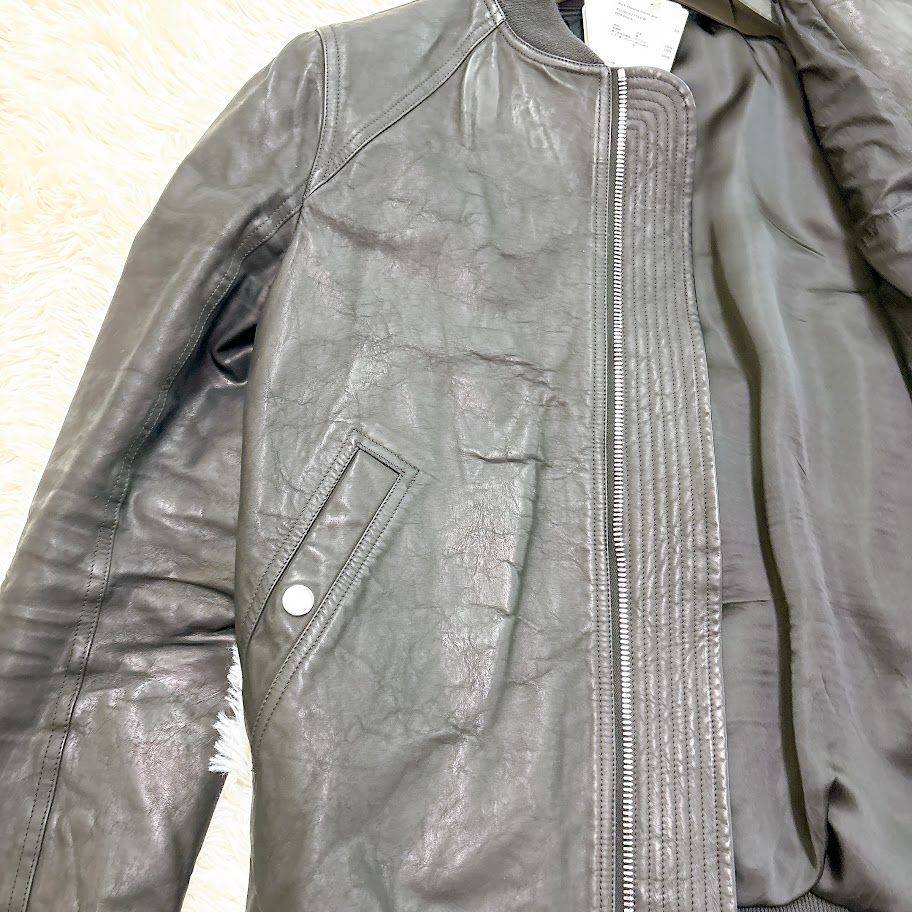 rickowens レザーボンバー ma-1 黄金サイズ 中古・古着通販】RICK OWENS (リックオウエンス) MA1レザーボンバー