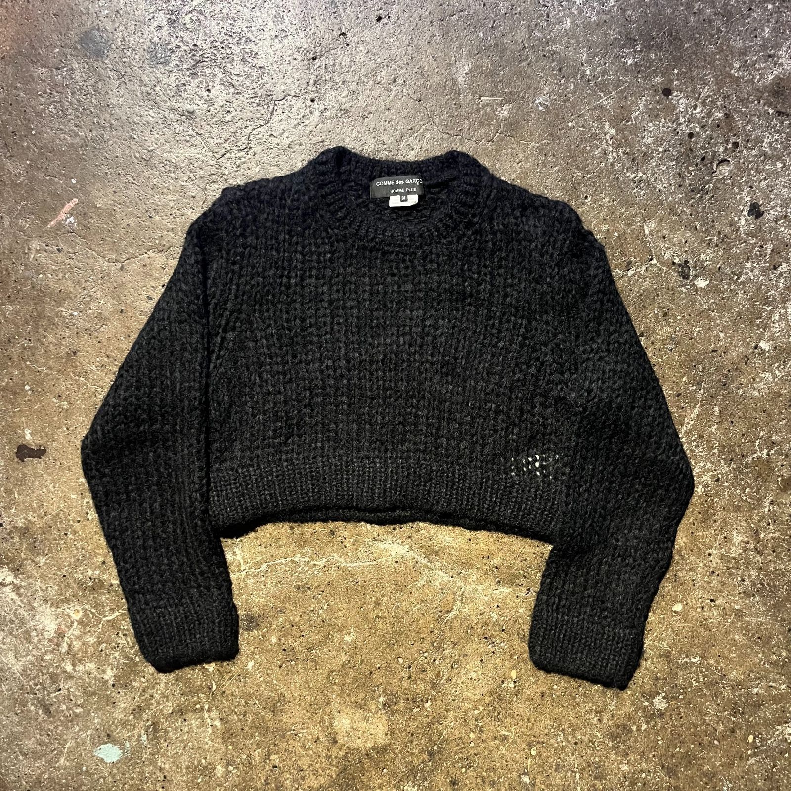 COMME des GARCONS HOMME PLUS 24aw クロップドローゲージニット M 