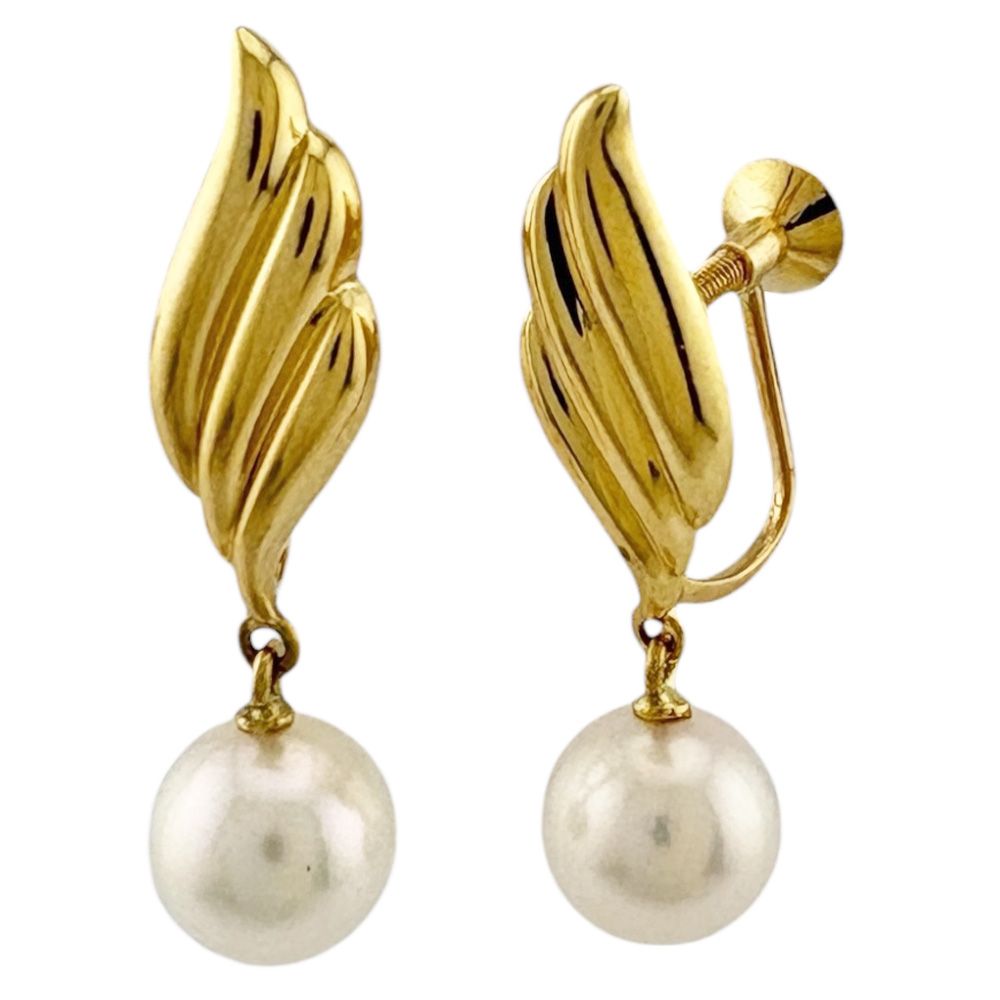 ミキモト イヤリング 18金 K 18イエローゴールド アコヤパール レディース MIKIMOTO