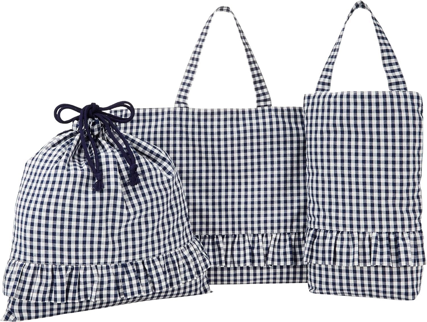 在庫処分】チェック柄 レッスンバッグ・上履き入れ・体操着袋 セット