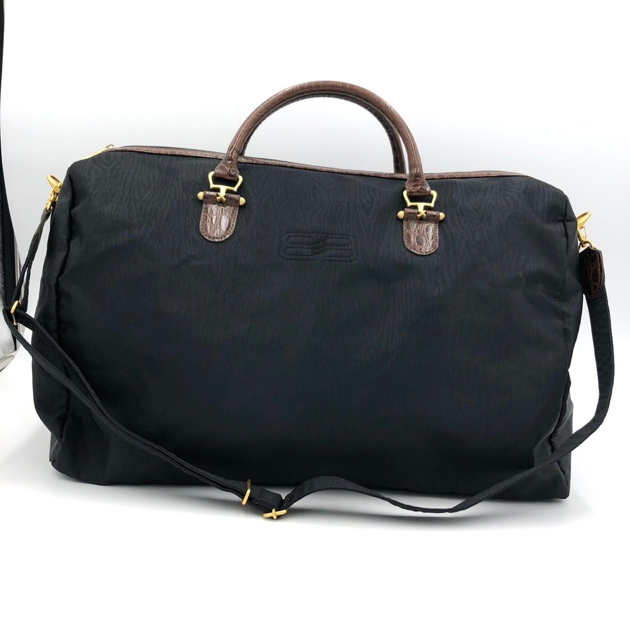 美品】バレンシアガ ボストンバッグ 黒 2way 旅行 大容量 ナイロン 