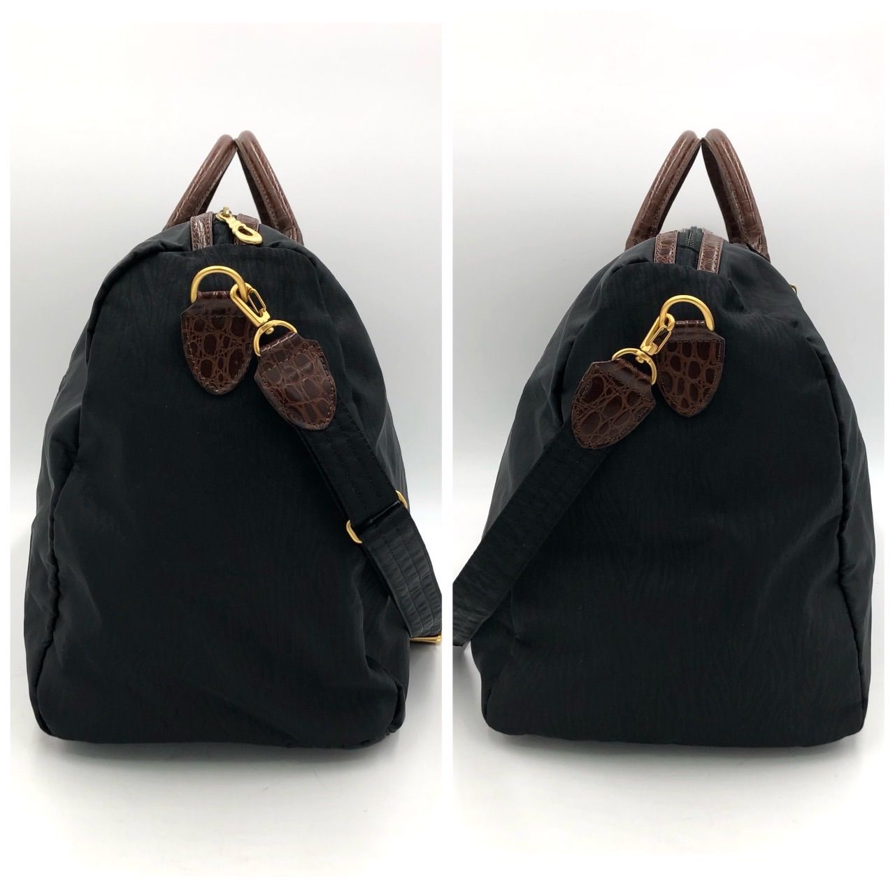 美品】バレンシアガ ボストンバッグ 黒 2way 旅行 大容量 ナイロン