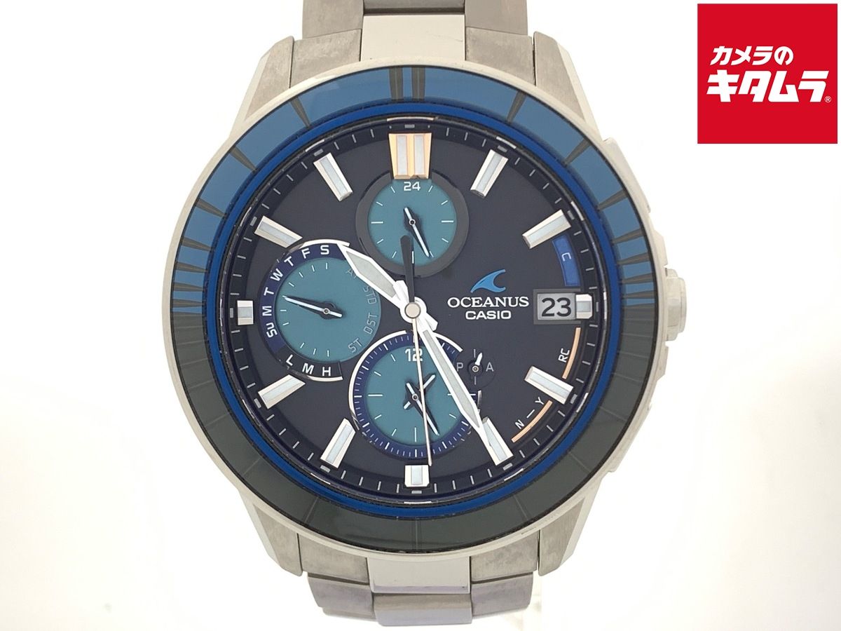 カシオ オシアナス マンタ ブラック ブルー OCW S 4000 D 1 AJF チタン