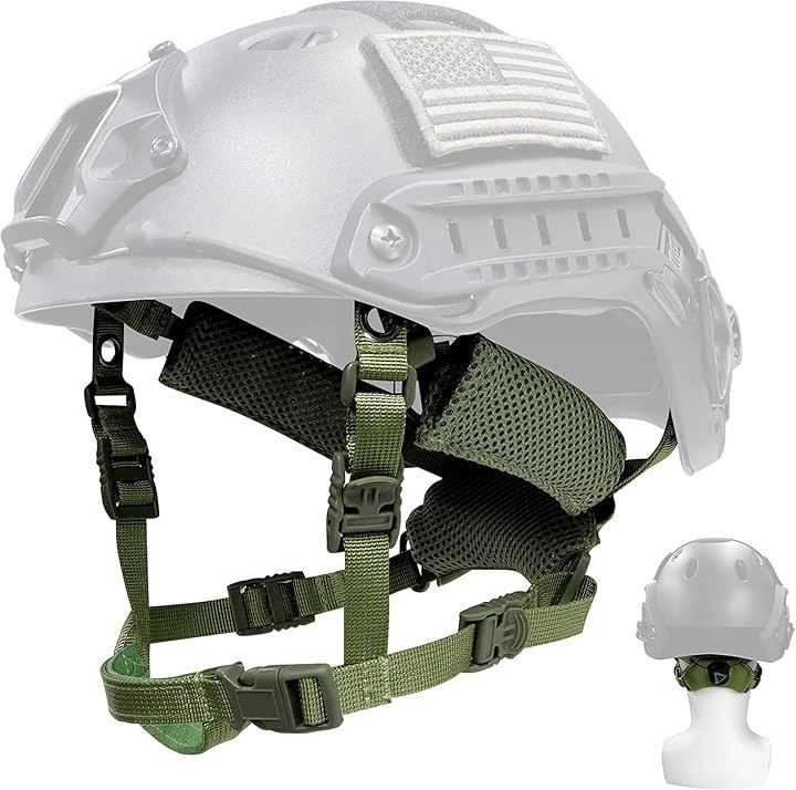 T.D.Well ヘルメット用ストラップ サバゲー 顎紐 4点式 あご紐 FAST