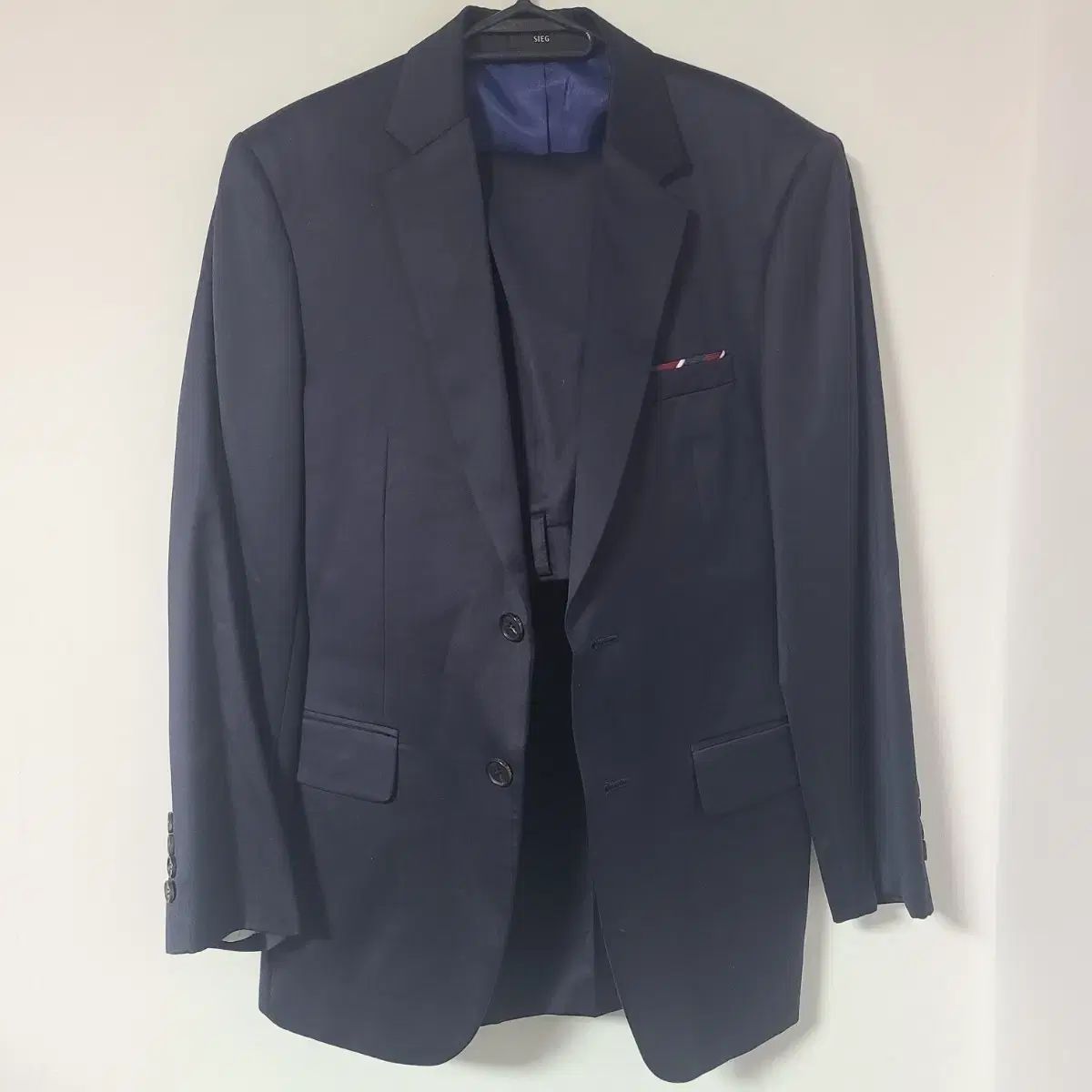 ジーク ネイビ メンズ スーツ セット 97|78