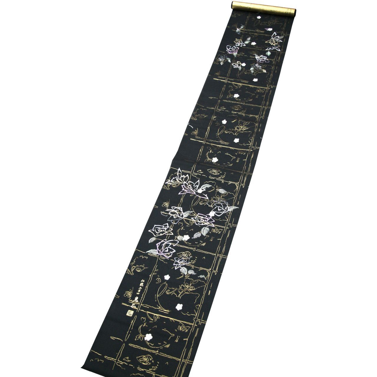 お仕立付き 和田光正 金彩友禅 名古屋帯 に水玉 伝統工芸士 正絹 九寸 未仕立て品 反物 2週間～4週間で発送