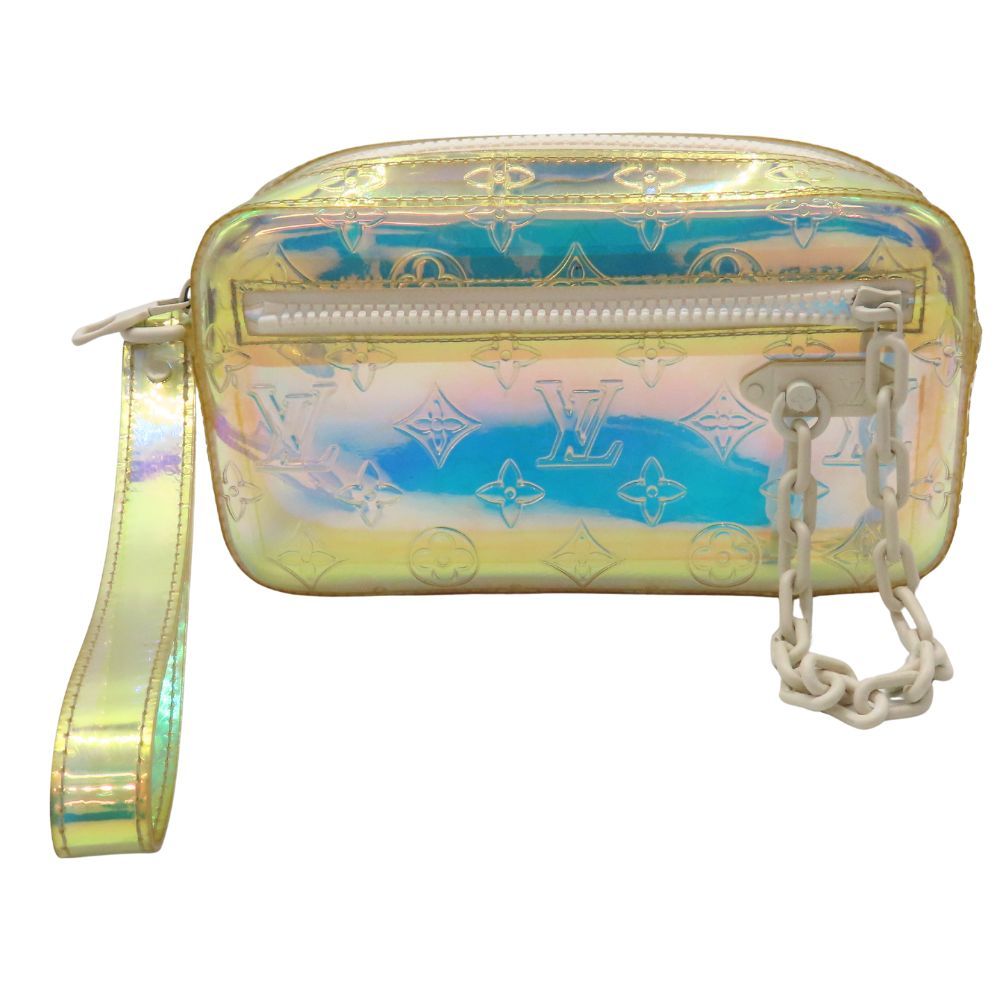 Louis Vuitton ルイヴィトン M 55261 モノグラムプリズム ポシェット ヴェルガ 半透明 セカンドバック エナメルバッグ ライン 2019年春夏コレクション ホワイト金具 クラッチバッグ ポーチ LV