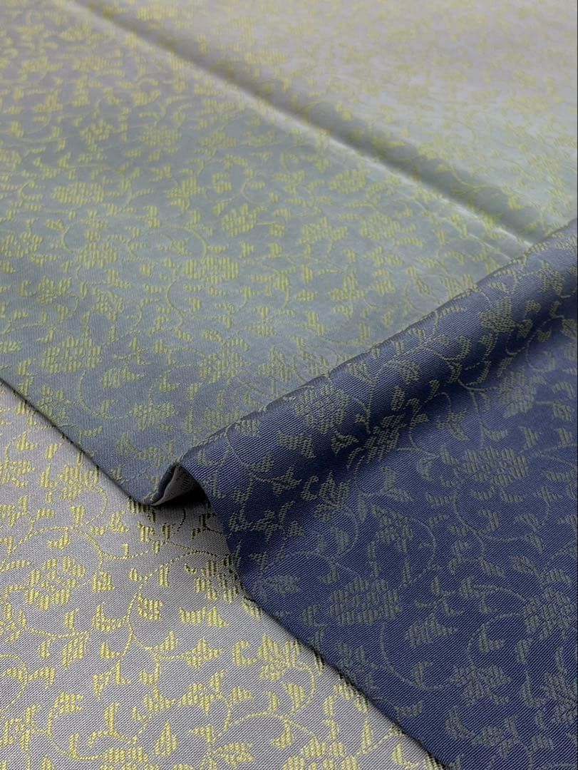 黄金糸 付け下げ 訪問着 花唐草模様 グラデーション 一つ紋 正絹 A 160
