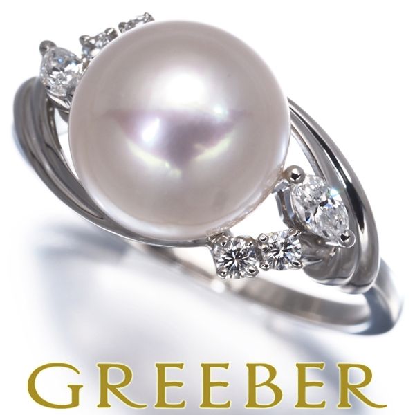 MIKIMOTO 真珠 ダイヤモンド リング pt950 11号 MIKIMOTO ミキモト Pt950 プラチナ リング ダイヤモンド0.35ct 一粒石