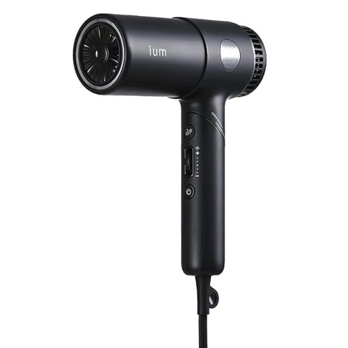 マンダム ium イウム | ドライヤー ヘアドライヤー メンズ スタイリング スタイリッシュ ダメージ 軽減 サロン コンパクト 軽量 速乾 大風量 ハイパワー マイナスイオン ツヤ髪 ドライ セット ダイヤル調整 m