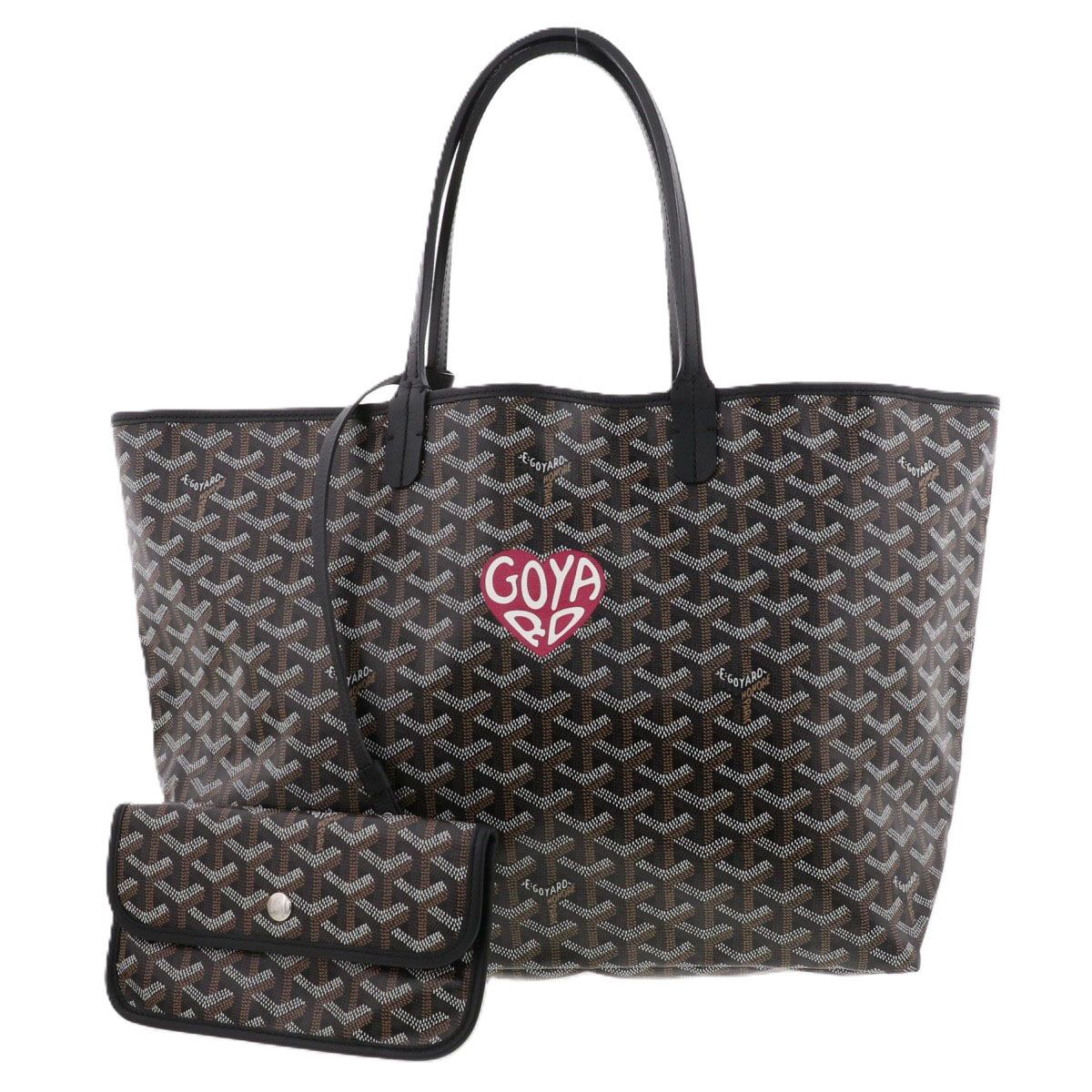 GOYARD ゴヤール サンルイPM COEUR MARQUAGE ハート マーカージュ トートバッグ ユニセックス ブラック ブラウン レッド