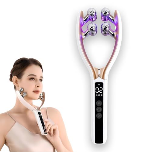 EMS美顔器 美顔ローラー 小顔 リフトケア フェイス＆ボディー用 RF 微電流 LED機能付き マイクロカレント Type C充電 電動 男女兼用 ギフト 液晶表示 C充電式 日本語説明書 プレゼントに最適 m