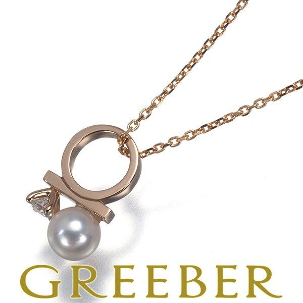 TASAKI タサキ ネックレス パール 真珠 4.4 mm ダイヤ ダイヤモンド 0.05 ct プチ ンスクラス K 18 PG 184308