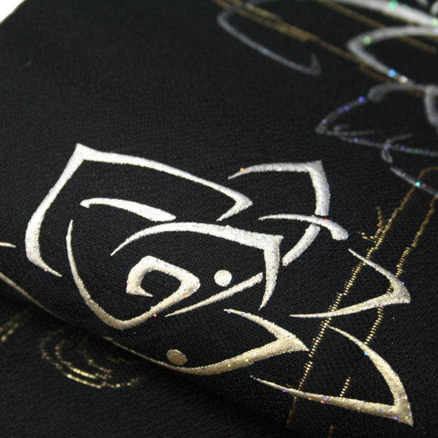  お仕立付き 和田光正 金彩友禅 名古屋帯 に水玉 伝統工芸士 正絹 九寸 未仕立て品 反物 2週間～4週間で発送 名古屋帯 帯