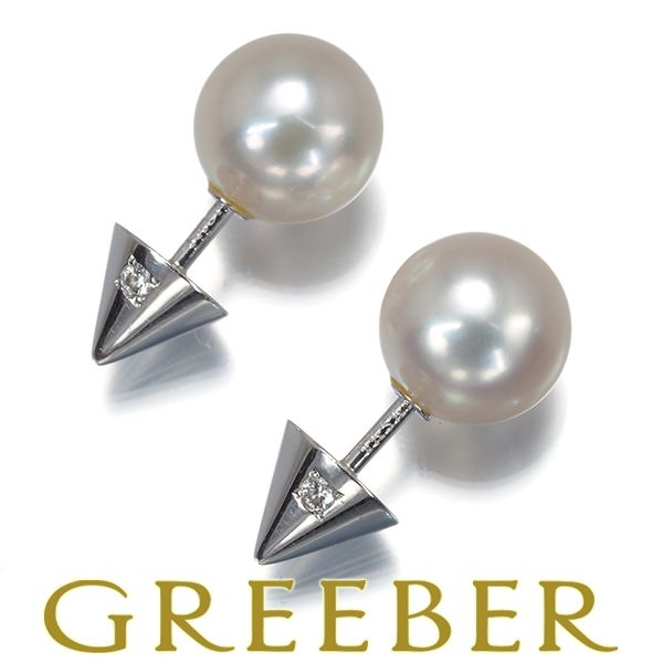 TASAKI タサキ ピアス パール 真珠 7.7mm ダイヤ ダイヤモンド
