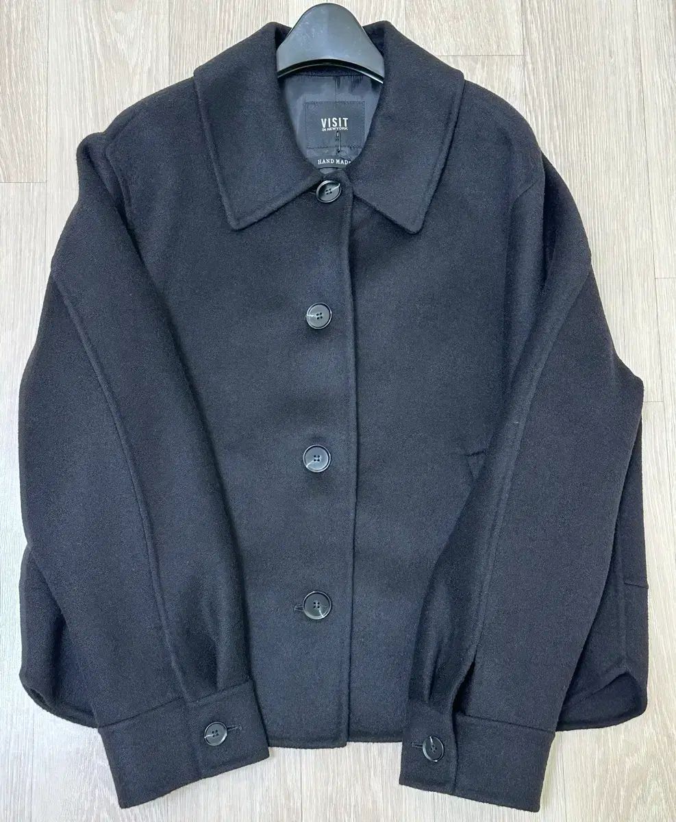 タグ付き VISITINNEWYORK ブラック カシミア ハンドメイド コート