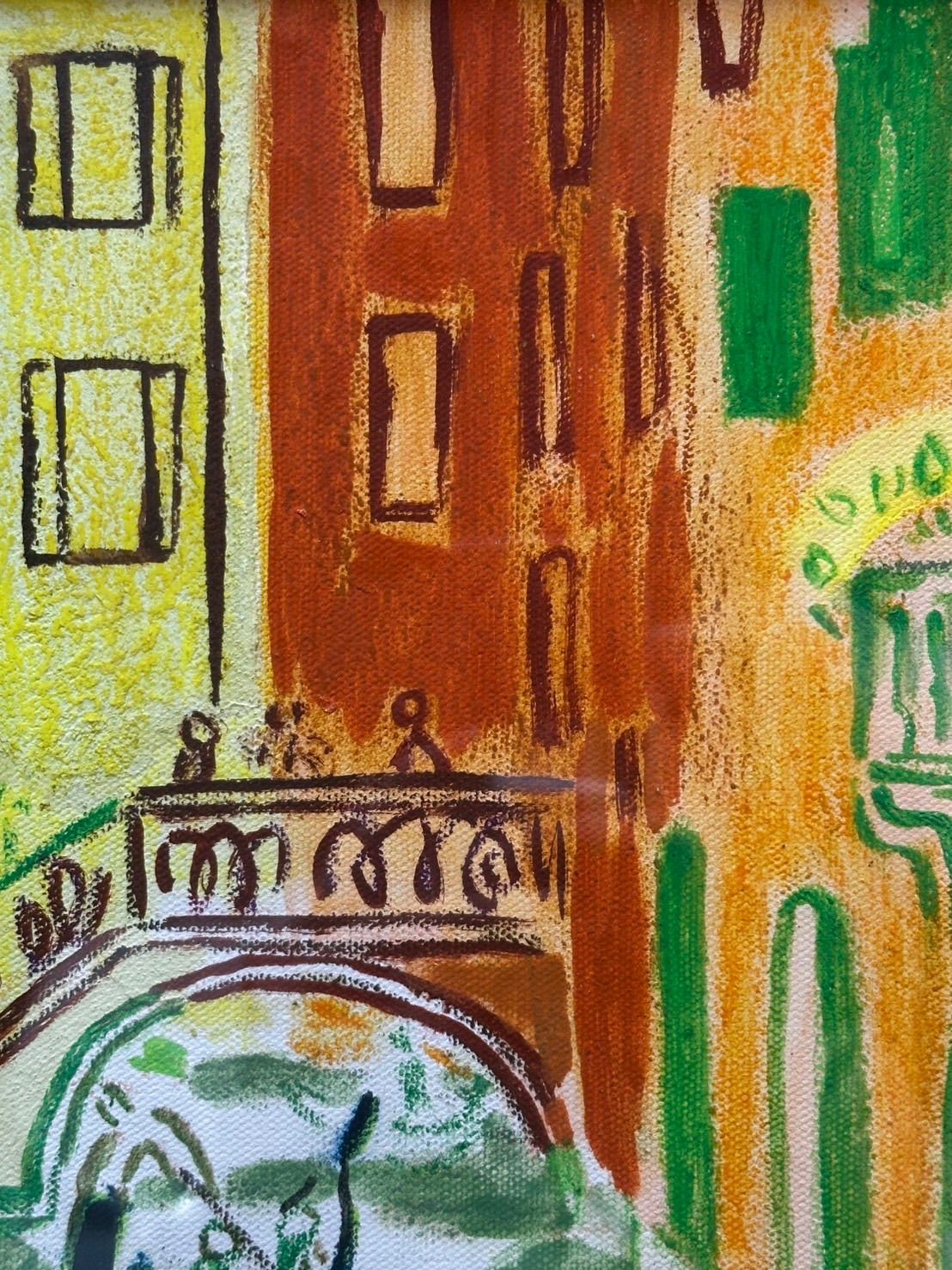 幽玄 真作保証 坂口紀良 ベネチア 油彩 肉筆 裏書 4号 掲載作品 立軌会同人 師事中根寛 油彩画 絵画 美術品 アンティーク コレクション