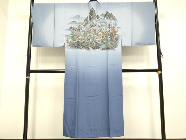 平和屋着物□極上 男性 紬 アンサンブル キングサイズ 長羽織・長襦袢