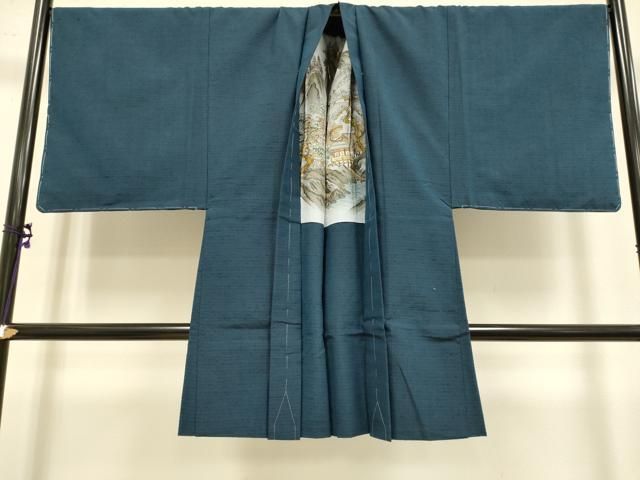 平和屋着物□極上 男性 紬 アンサンブル キングサイズ 長羽織・長襦袢