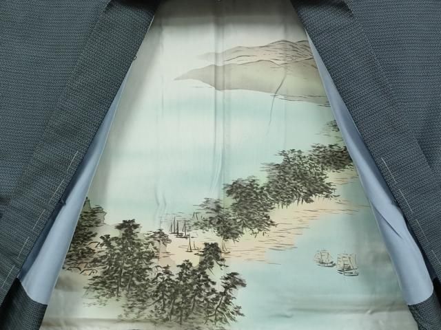 平和屋着物□極上 男性 本場大島紬 アンサンブル キングサイズ 長羽織