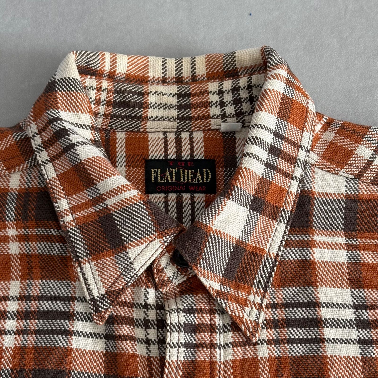 美品 THE FLAT HEAD フラットヘッド ガチャポケ チェックシャツ 長袖 