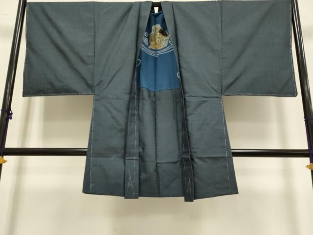 平和屋着物□極上 男性 本場大島紬 アンサンブル 長羽織 100亀甲 総