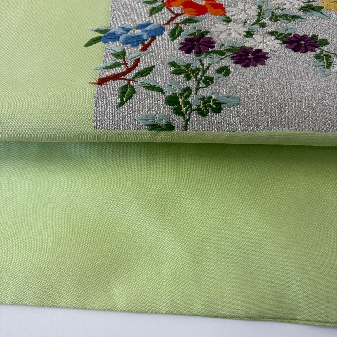 名古屋帯 市松 上品の唐織の草花 九寸 正絹 MA-2984 - メルカリ