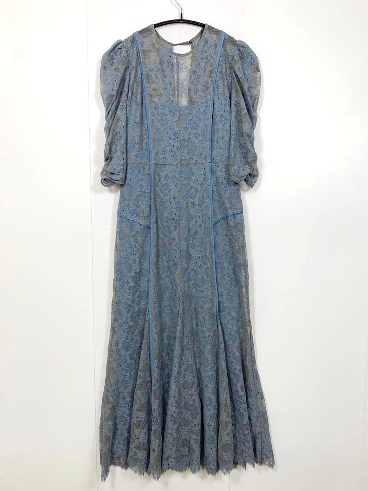 FRAY I D フレイアイディー 定価31900円 パイピングレースドレス ワンピース size 0 青 ◎レディース