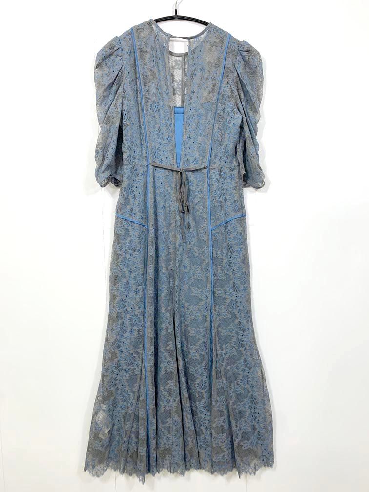FRAY I D フレイアイディー 定価31900円 パイピングレースドレス ワンピース size 0 青 ◎レディース