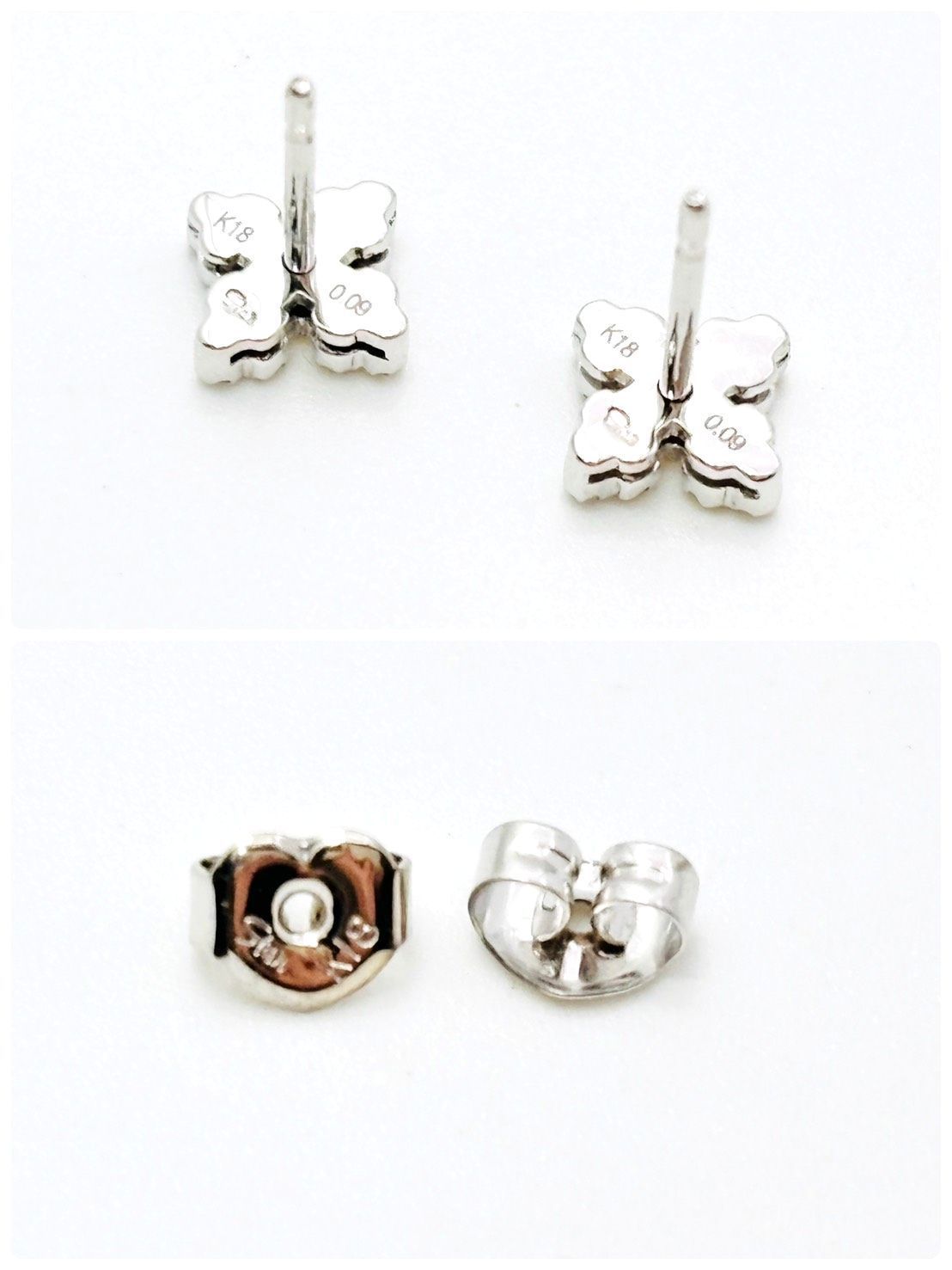 ☆STAR JEWELRY スタージュエリー K18WG ダイヤモンド フラワー ピアス