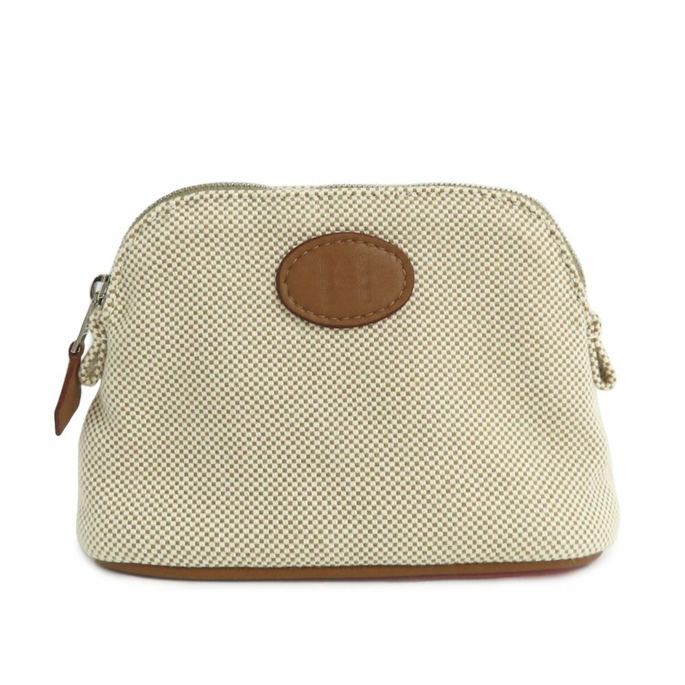 名古屋 エルメス ボリードポーチ16 ミニミニ トワルアッシュ レザー ナチュラル コスメ アクセサリーポーチ 小物 ユニセックス