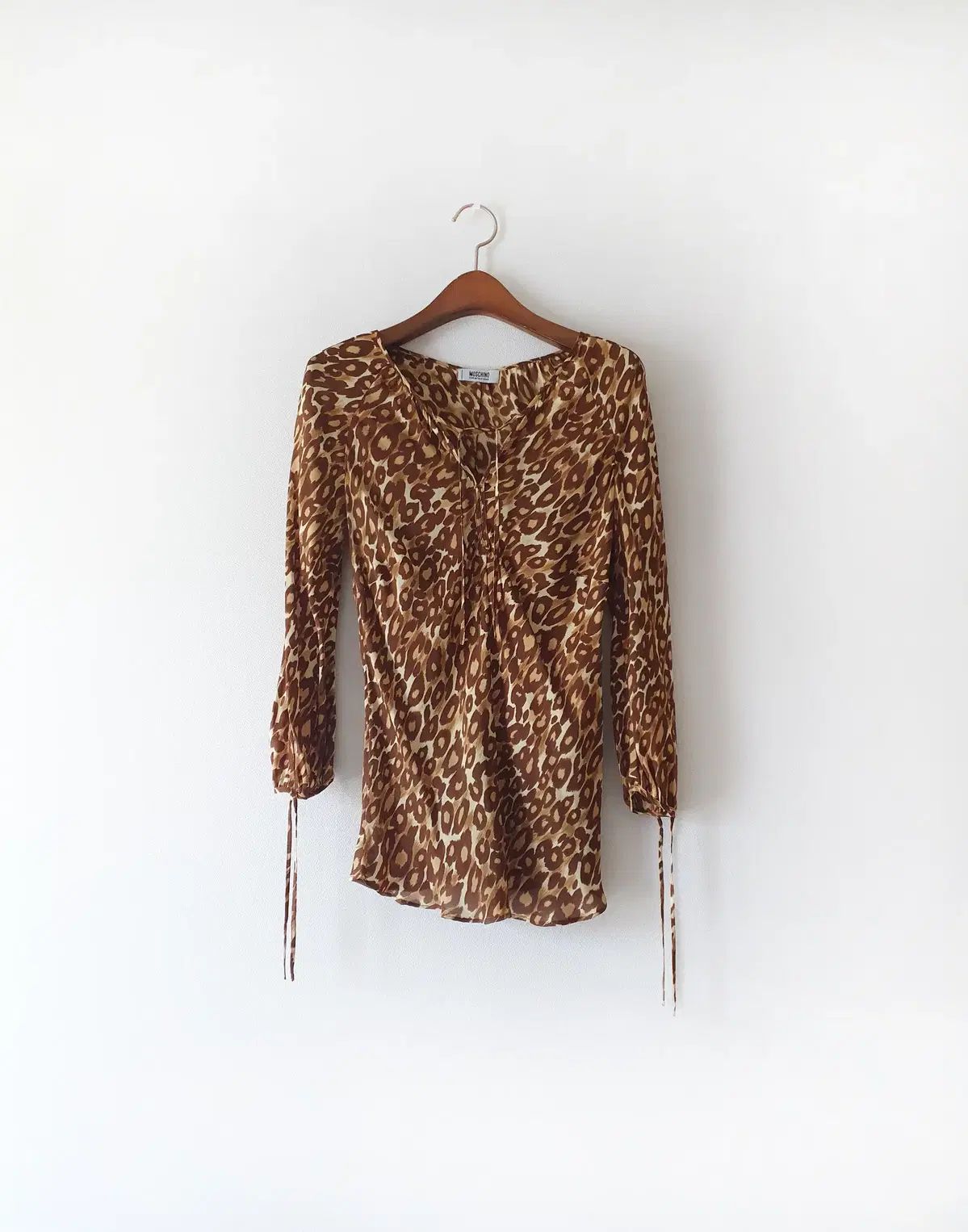 Moschino チップアンドシック ヒョウ柄 レオパード シルク ブラウス