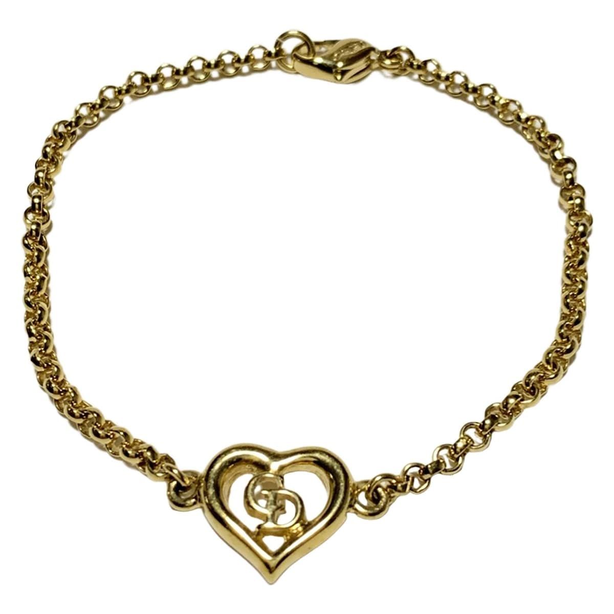 DIOR ChristianDior ディオール クリスチャンディオール ブレスレット ゴールド ハート CDモチーフ