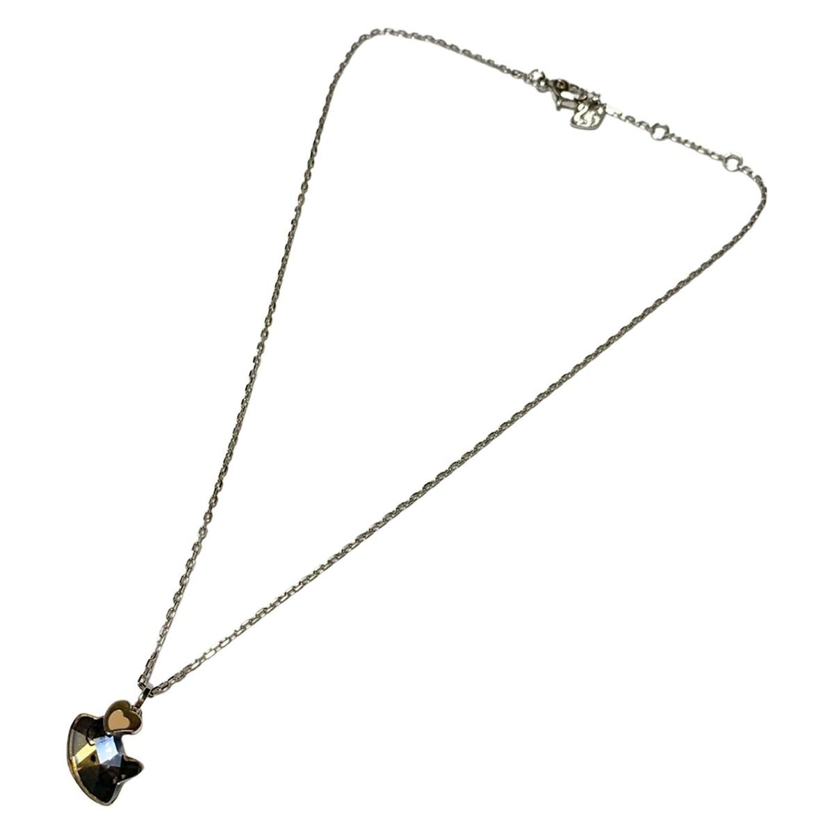 SWAROVSKI スワロフスキー ネックレス シルバー ゴールド 黒 ネコ ハート