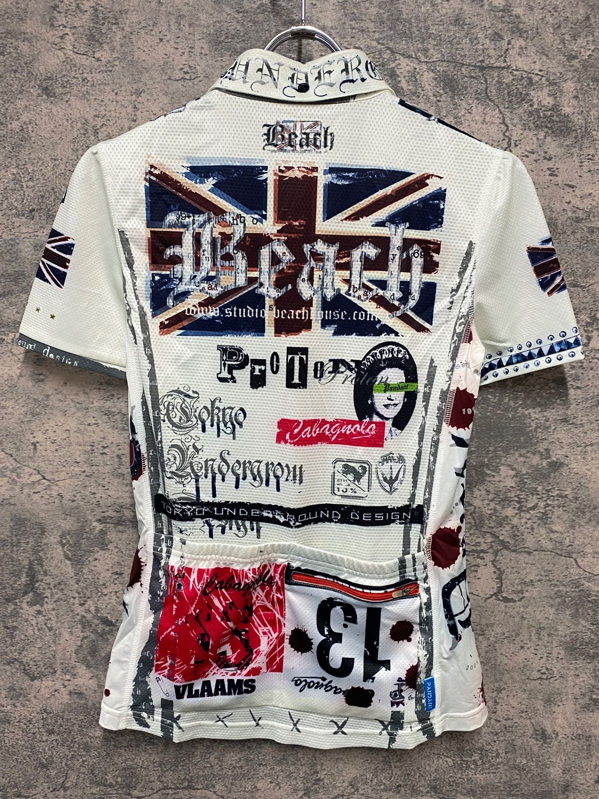 FX487 パンダーニ pandani 半袖 サイクルジャージ 白 S パンダーニ