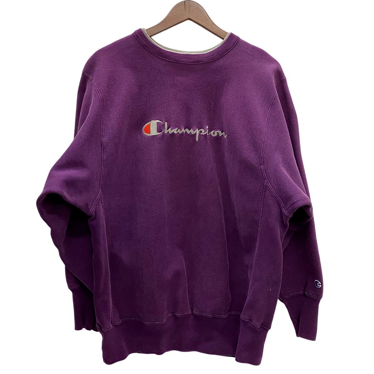 チャンピオン Champion 90 s REVERSE WEAVE フェイクレイヤード スウェット パープル XLサイズ 201 MT 5024 VB