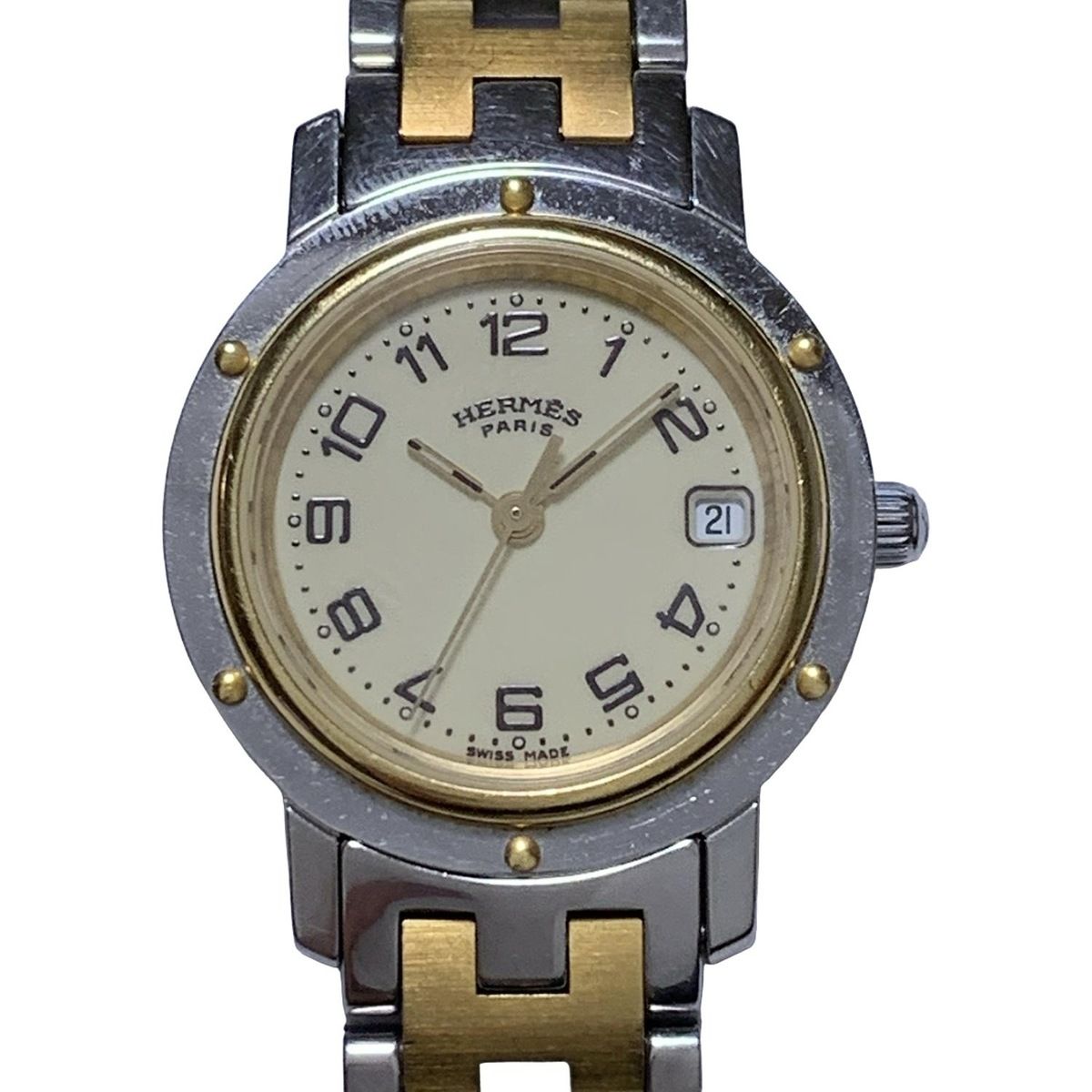 HERMES エルメス 腕時計 クリッパー CL 4 220 レディース アイボリー