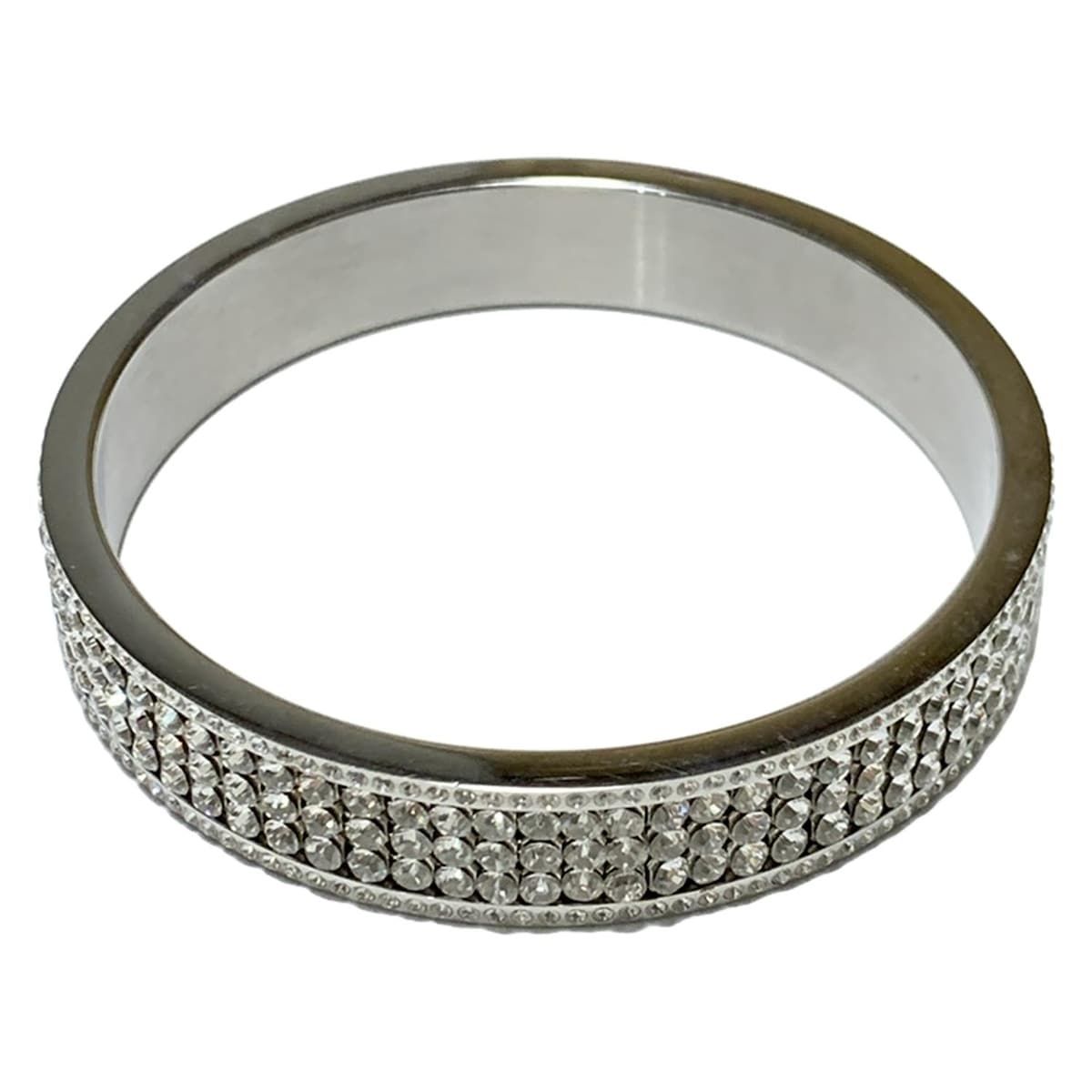  SWAROVSKI スワロフスキー バングル - シルバー×クリア サイズ M バングル リストバンド アクセサリー