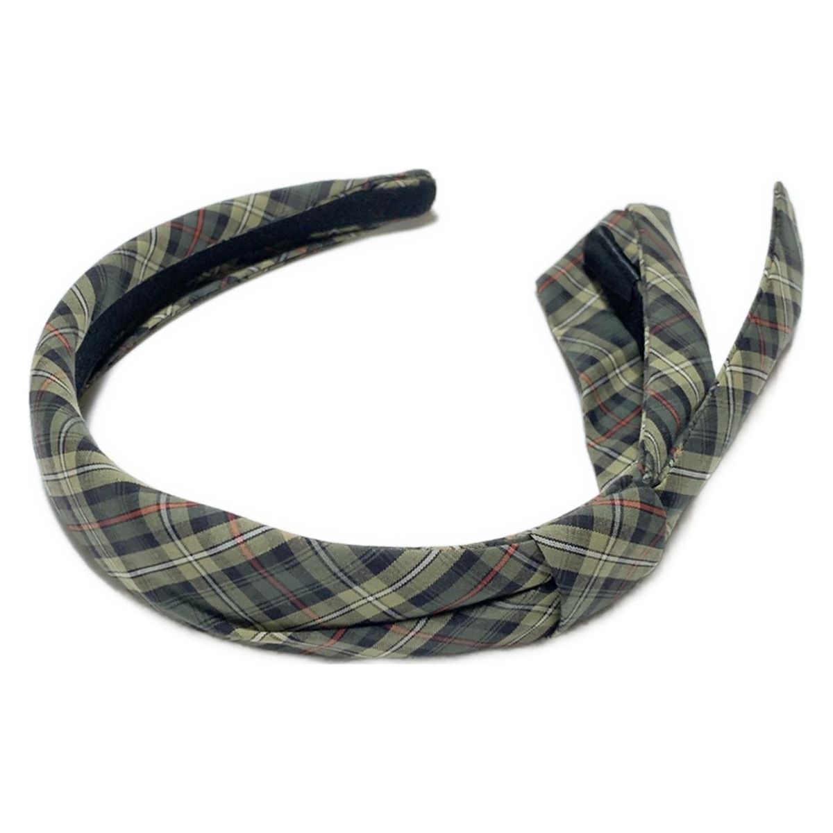 acca アッカ カチューシャ コットン カーキ ダークグリーン 黒 チェック柄