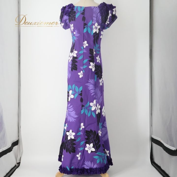 【美品 ハワイ製 フラダンス衣装】パープル u'ino! ワンピース ドレス 紫 美品 ハワイ製 フラダンス衣装】パープル u'ino! ワンピース ドレス 紫