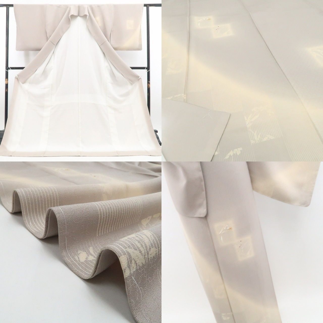 ❁tomihisa❁新品 刺繍 着物 正絹 仕付け糸付“一歩引きながらも実は