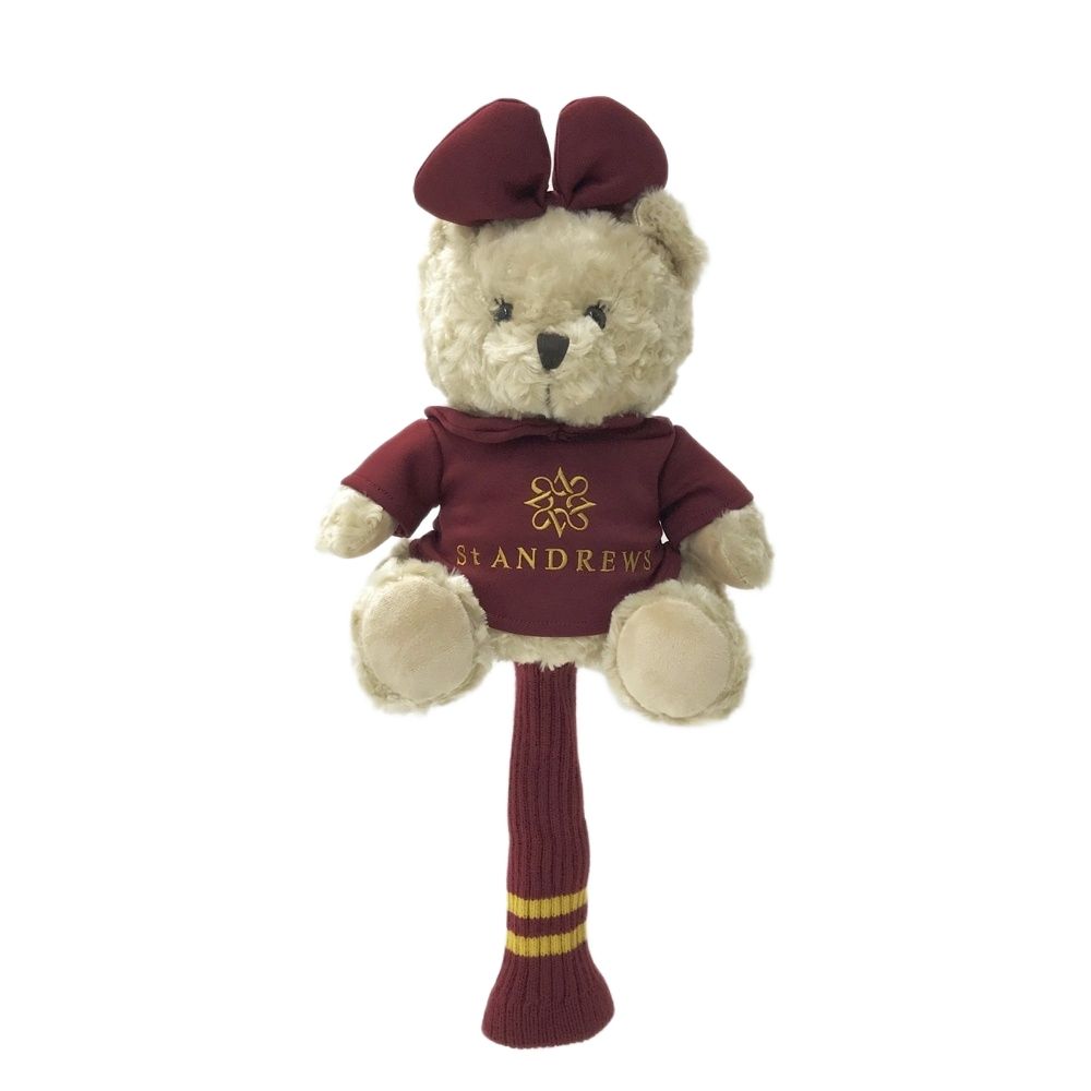 ST ANDREWS セントアンドリュース ヘッドカバー ぬいぐるみ テディベア ベージュ系 DR ゴルフウェア ストスト