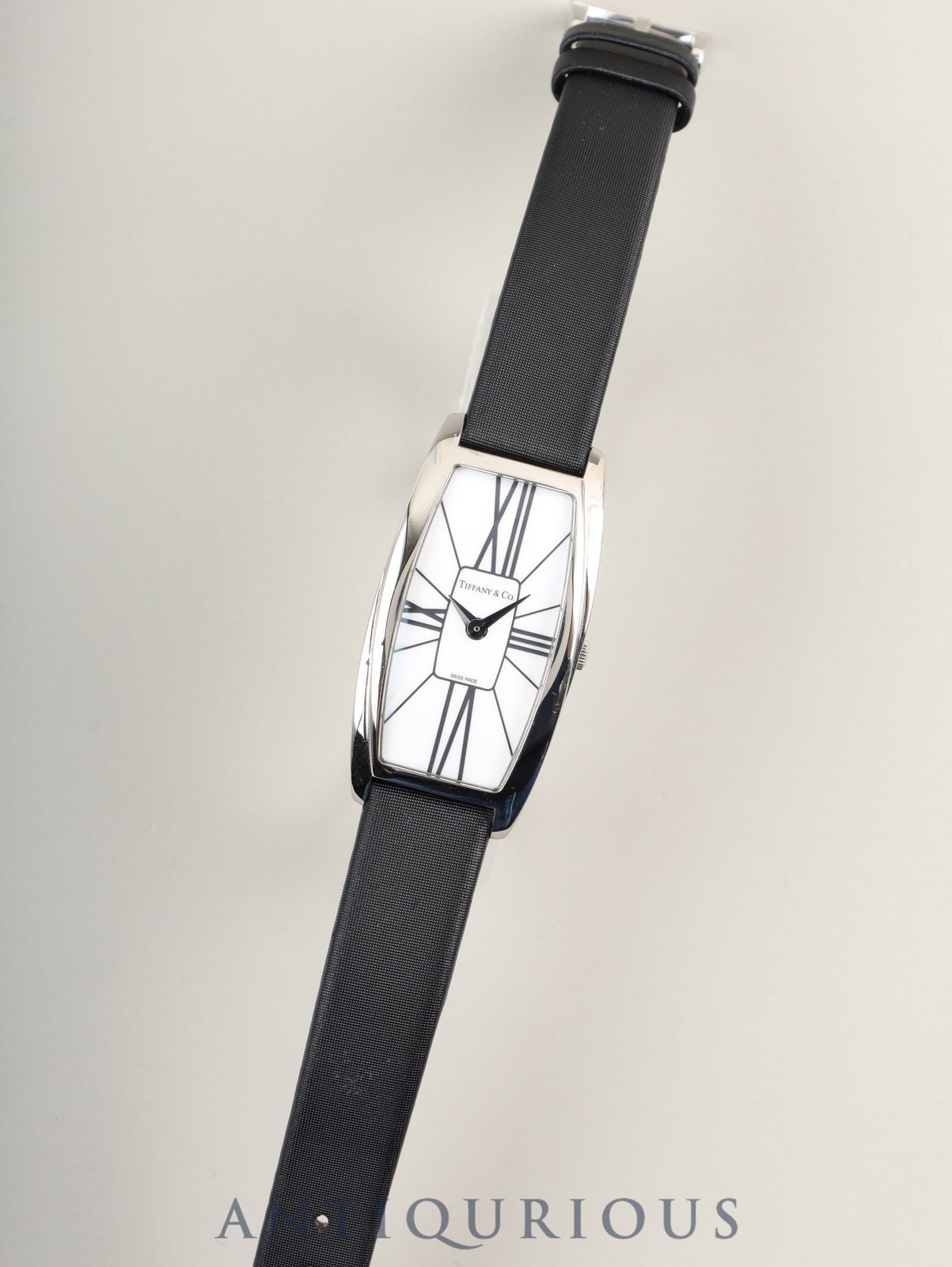 ティファニー ジェメア Z 6401 10 クォーツ Cal 976 001 SS 革ベルト 尾錠 ホワイトローマン文字盤 冊子 オーバーホール済み