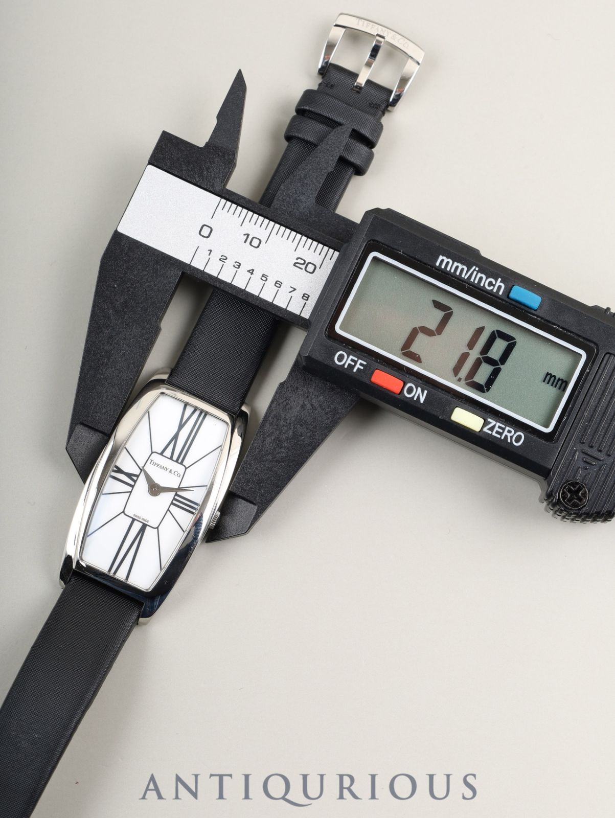  ティファニー ジェメア Z 6401 10 クォーツ Cal 976 001 SS 革ベルト 尾錠 ホワイトローマン文字盤 冊子 オーバーホール済み 腕時計(クォーツ) 腕時計(アナログ)